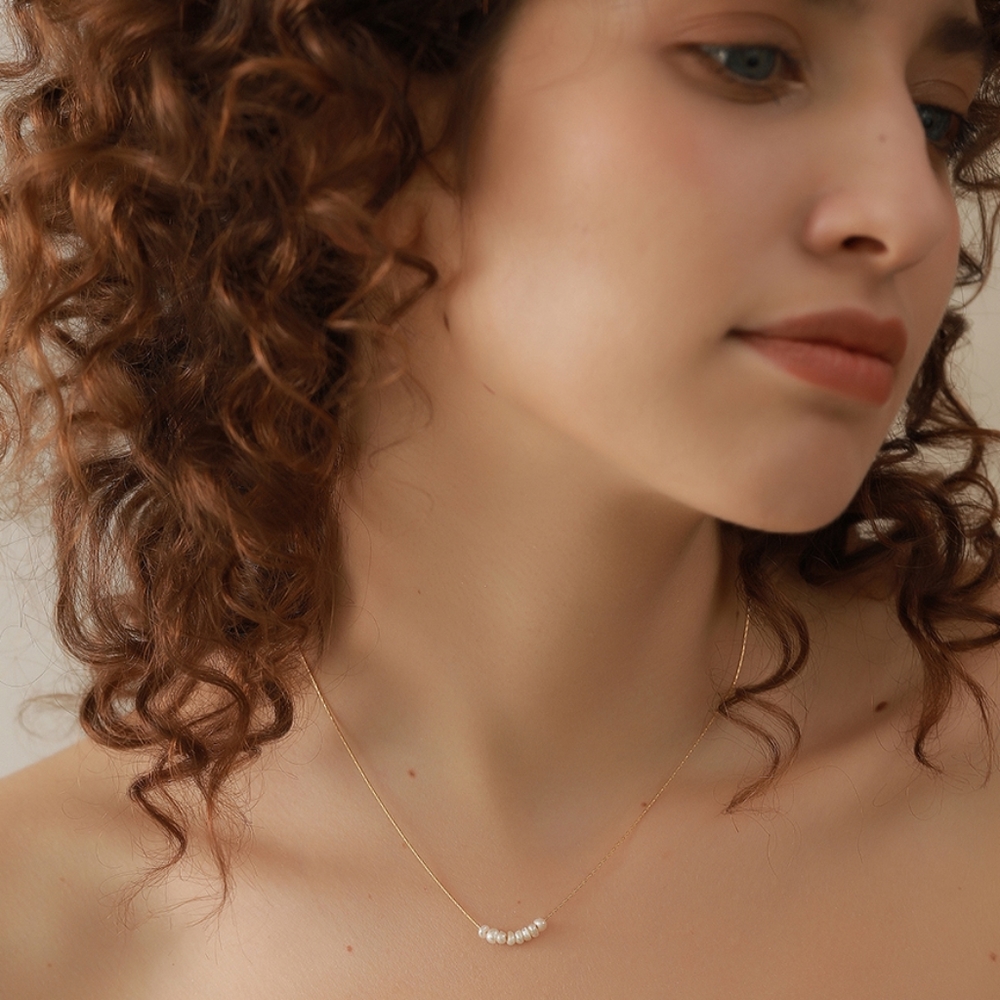 Exquisite Stainless Steel Small Freshwater Pearl Beads Necklace - Picture 5 of 6